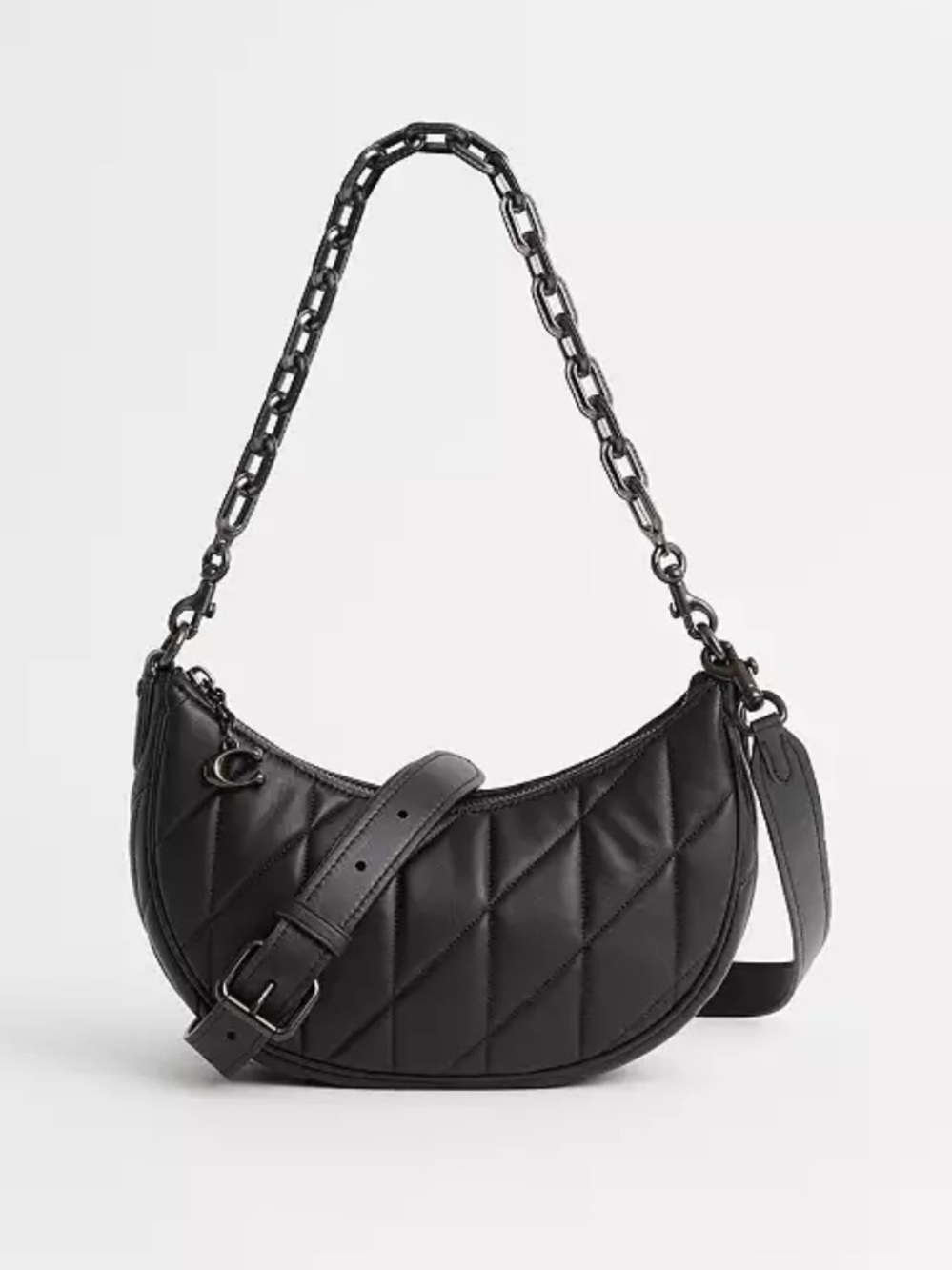 COACH Mira quilted leather bag with crossbody - black chain